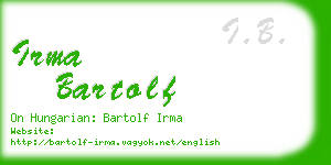 irma bartolf business card
